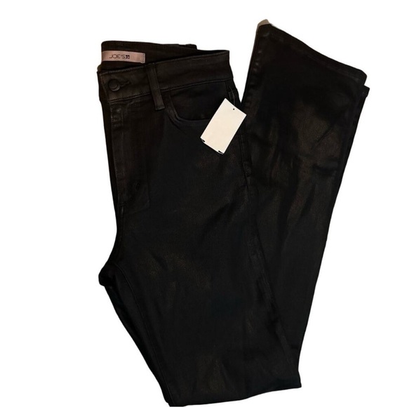 68-NWOT- JOE'S $228 Women's Black Coated High Rise Boot Cut Jeans size 32 - Picture 2 of 8